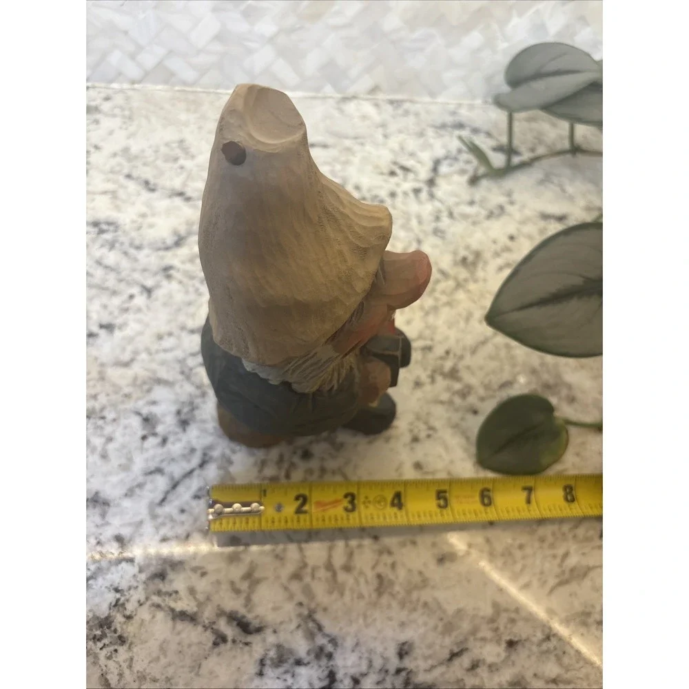 Vintage Henning Hand-Carved Troll Wooden Gnome Red Hat‎ 7.3/4